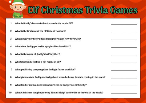 Elf Christmas Movie Quiz Questions at Katie Felton blog
