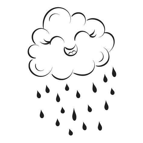 Rain cloud with raindrops line art design 25018176 Vector Art at Vecteezy