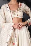 Buy White Handwoven Cotton Jamdani V Neck Lehenga Set For Women by ...
