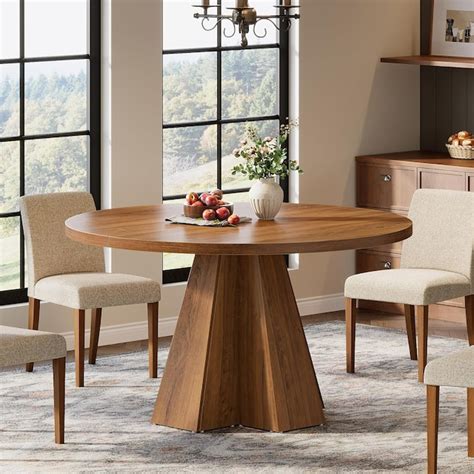 Tribesigns 47 inches Round Dining Table Round Kitchen Table with Sturdy ...