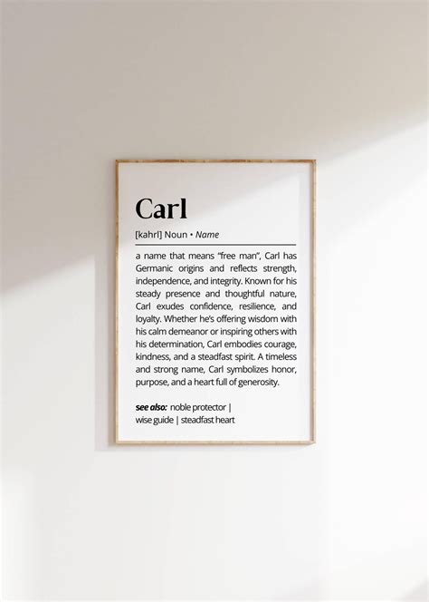 Carl Name Definition Printable Wall Art Personalized Name Meaning ...