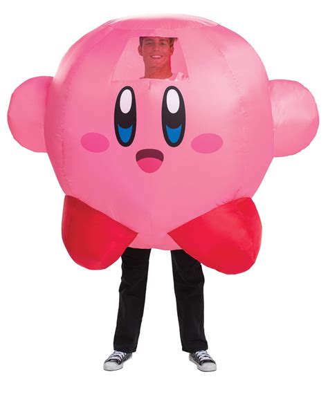 Adult Nintendo Super Mario Bros Kirby Pink Inflatable Halloween Costume ...