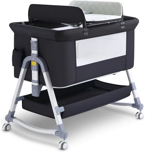 Uuoeebb 4 in 1 Bedside Crib, Bassinet, Baby Crib with Changing Table ...