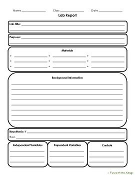 Science Lab Report Template Printables 的图像结果