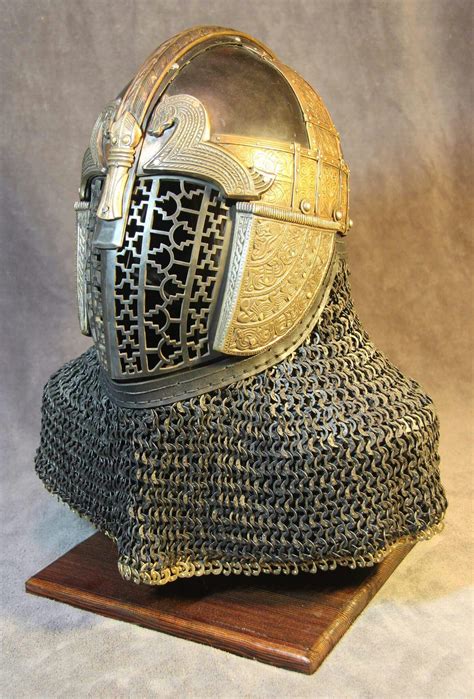 Interpretive Anglo Saxon Helmet by Vrin Thomas Steel and Bronze