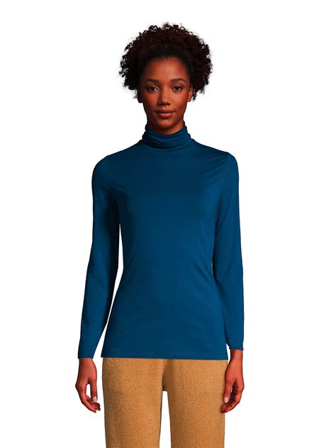 Lands' End Women's Lightweight Fitted Long Sleeve Turtleneck - Walmart.com