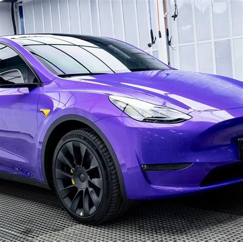 Tesla Model Y Wrap,Best Ravoony Glossy Explosion Purple Car Vinyl Wrap Tesla Model Y Wrap ...