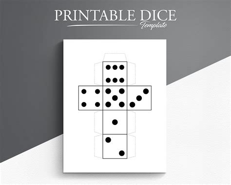 Printable Dice Template DIY 6 Sided Dice Craft Instant Download ...
