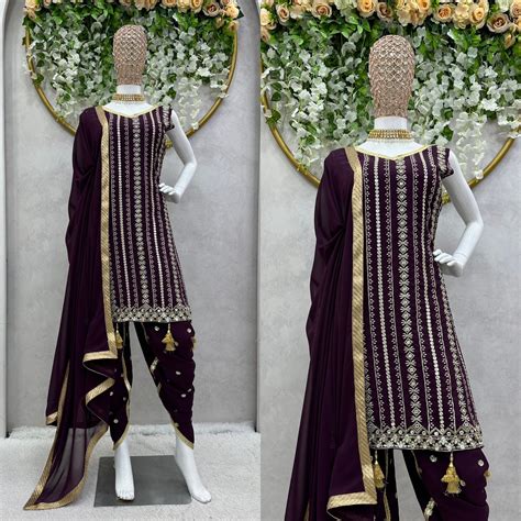 Attractive Purple Color Sequence Work Dhoti Suit – Vastra Shop