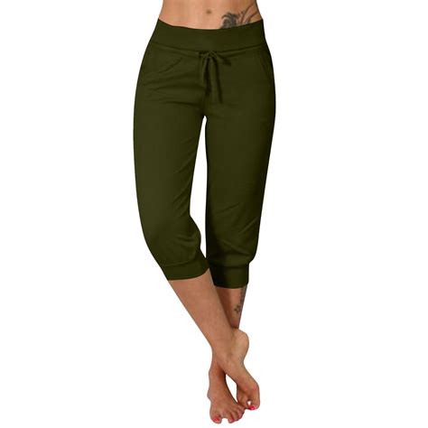 SnnmBlm Capri Sweatpants for Women Petite Capris for Short Women Plus ...