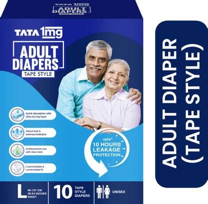 TATA 1mg Adult Diaper Tape Style Large Adult Diapers - L - Buy 10 TATA ...