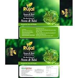 Buy Rujal Neem & Tulsi Antibacterial Soap – 75g | Natural Herbal Soap ...