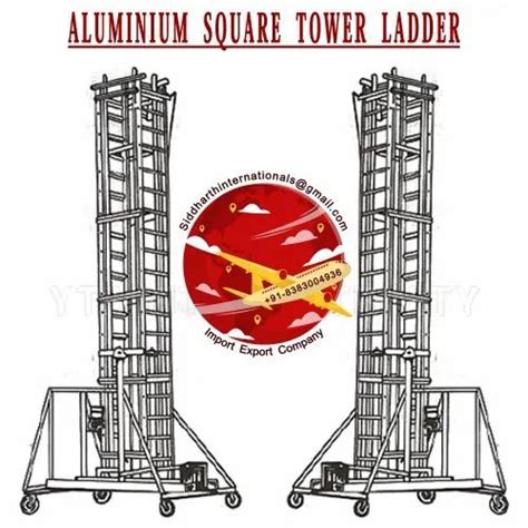 Tower Ladder - 14 Ft Aluminium Mobile Folding Extension Ladder ...