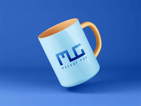 Free Floating Coffee Mug Mockup PSD - Designbolts