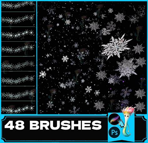 ArtStation - 48 Snowflake Brushes for Photoshop and Procreate | Brushes