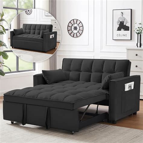 Amazon.com: 3 In 1 Velvet Convertible Sofa Bed, Pull Out Couch Bed with ...