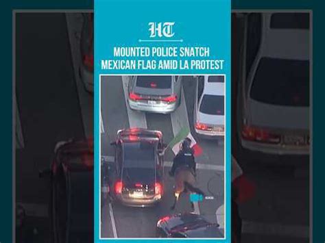 Mounted Police in LA Confront Protesters, Seize Mexican Flag From Vehicle
