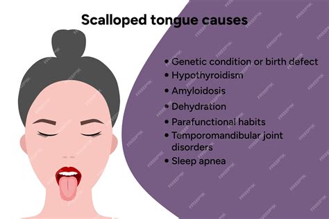 Premium Vector | Scalloped wave tongue causes medical information