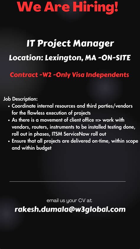 Rakesh Kumar on LinkedIn: #w2 #onsite #projectmanager #ma #immidiate # ...