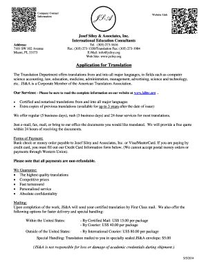 Translation Application Form - Josef Silny & Associates - Fill and Sign ...