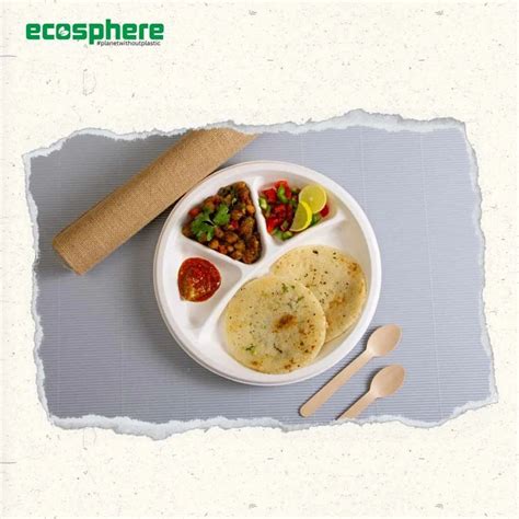 Sugarcane Bagasse Products - Ecosphere 12 inch 4 Compartment Plate ...