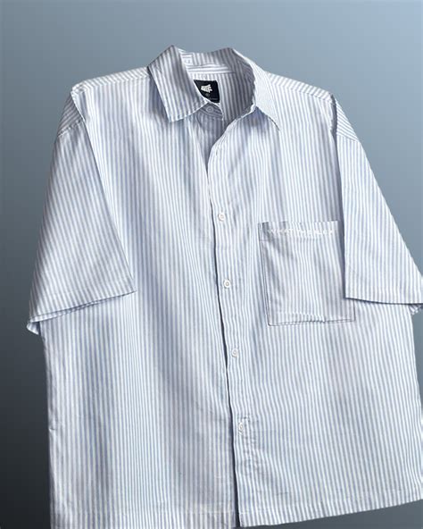 Big Plans Blue and White Half Sleeves Striped Shirt