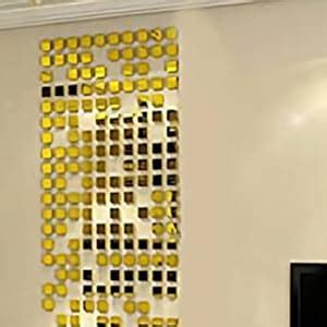 WallDaddy 100 Pieces (3 cms Each) Square Mirrors Golden Wall Self ...