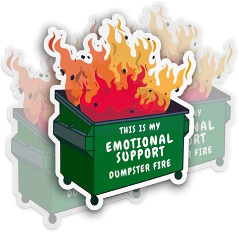 Amazon.com - This is My Emotional Support Dumpster Fire Sticker Anxiety ...