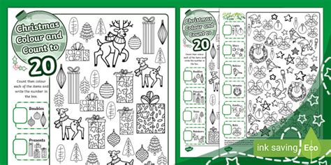 Christmas Colour and Count to 20 (teacher made) - Twinkl