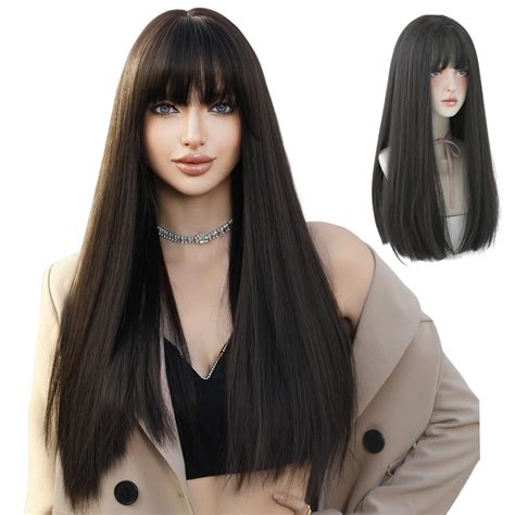 Straight Bangs Long Black Hair