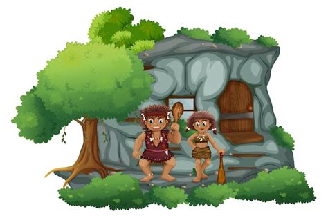 Cavemen | Vecteur Premium