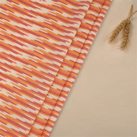 Buy Multi Color Handwoven Pure Cotton Ikat Fabric 57614/5 | FFAB