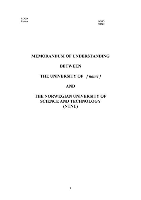 50 Free Memorandum of Understanding Templates [Word] ᐅ TemplateLab