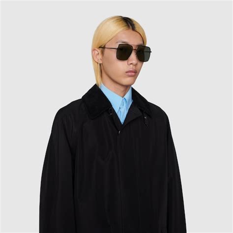 Specialized fit navigator sunglasses in ruthenium grey metal | GUCCI® CA