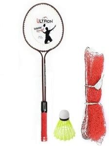 ULTRON Double Shaft Iron Body Badminton Racket Pack Of 1 Piece With 1 ...