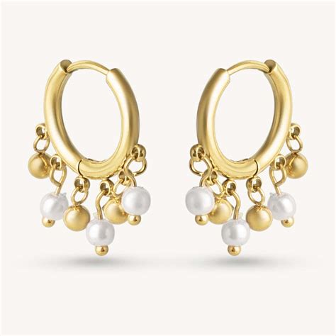 Dangling Pearl Bead Hoop Earring – PALMONAS