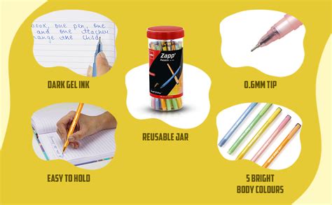 Cello Zapp Pastels Gel Pens| Pack of 25|20 Blue and 5 Black Gel Pens ...