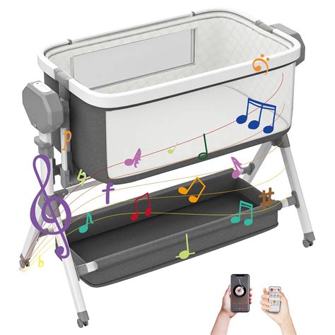 Electric Rocking Bassinet for Baby, Automatic Baby Bedside Bassinet ...