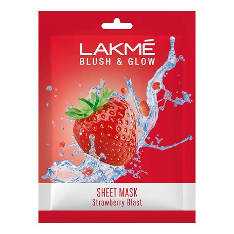 Lakme Blush & Glow Strawberry Sheet Mask, 50 ml (2 x 25 ml) Price, Uses ...