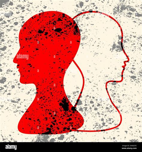 BPD Simple concept. Minimalistic Icon of human head with bipolar ...