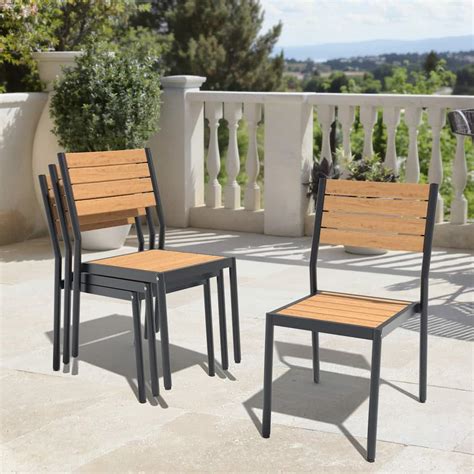 VredHom Outdoor Patio Dining Chairs All-Aluminum Stackable Chair - On ...