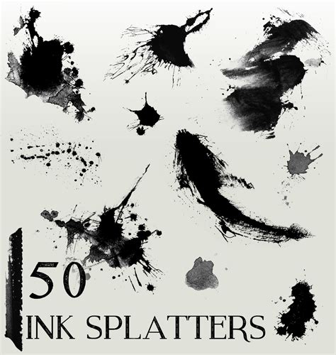 ArtStation - Ink Splatter Brush Pack - 50 Photoshop Brushes | Brushes