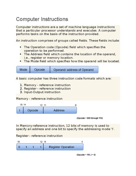 Computer Instructions - Computer Instructions Computer instructions are ...