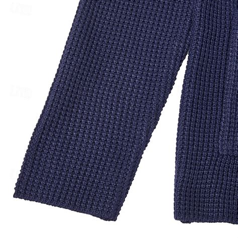 Men's Sweater Cardigan Sweater Jacket Blazer Waffle Knit Stand Collar ...