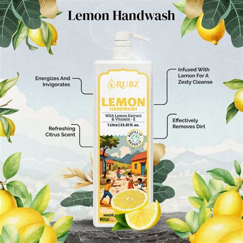 Natural & Herbal Lemon Handwash – Shop Online in India – Rubz