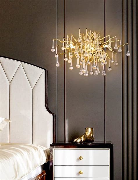 CITRA Led Glass Waterdrop Crystal Gold Metal Wall Light - Warm White ...