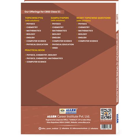 NCERT Mathematics Solutions (Part-II) for Class 12 – Allen E-Store