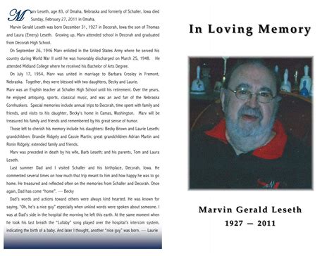In Loving Memory - Fratzke & Jensen Funeral Home