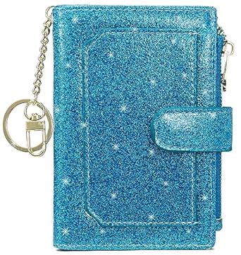 Womens Wallets RFID Small Compact Bifold Leather Card Holder Zip Pocket ...