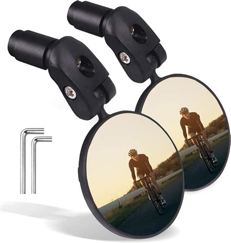 LWPITTY Bike Mirror, 2pcs Bar End Bicycle Mirrors for Handlebars ...
